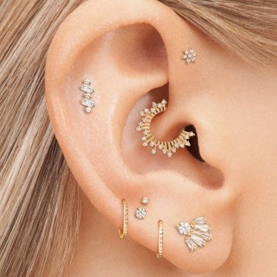 Bvla Collections Bvla Nipple Bars BVLA 14ct Gold Frozen Ocean Blue