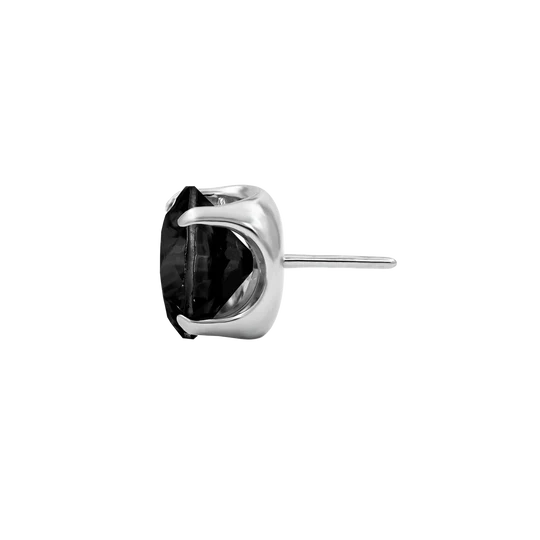 Junipurr Titanium Black CZ Prong Set End THREADLESS - Isha Body