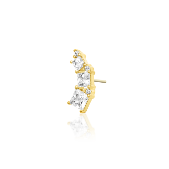 20g Gold Earrings White or Yellow 14k Pair 5mm CZ Gemstones