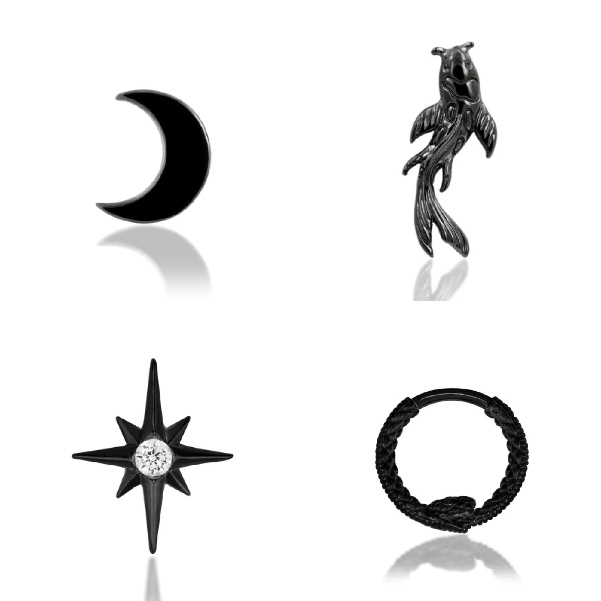 14ct Rhodium Black Gold