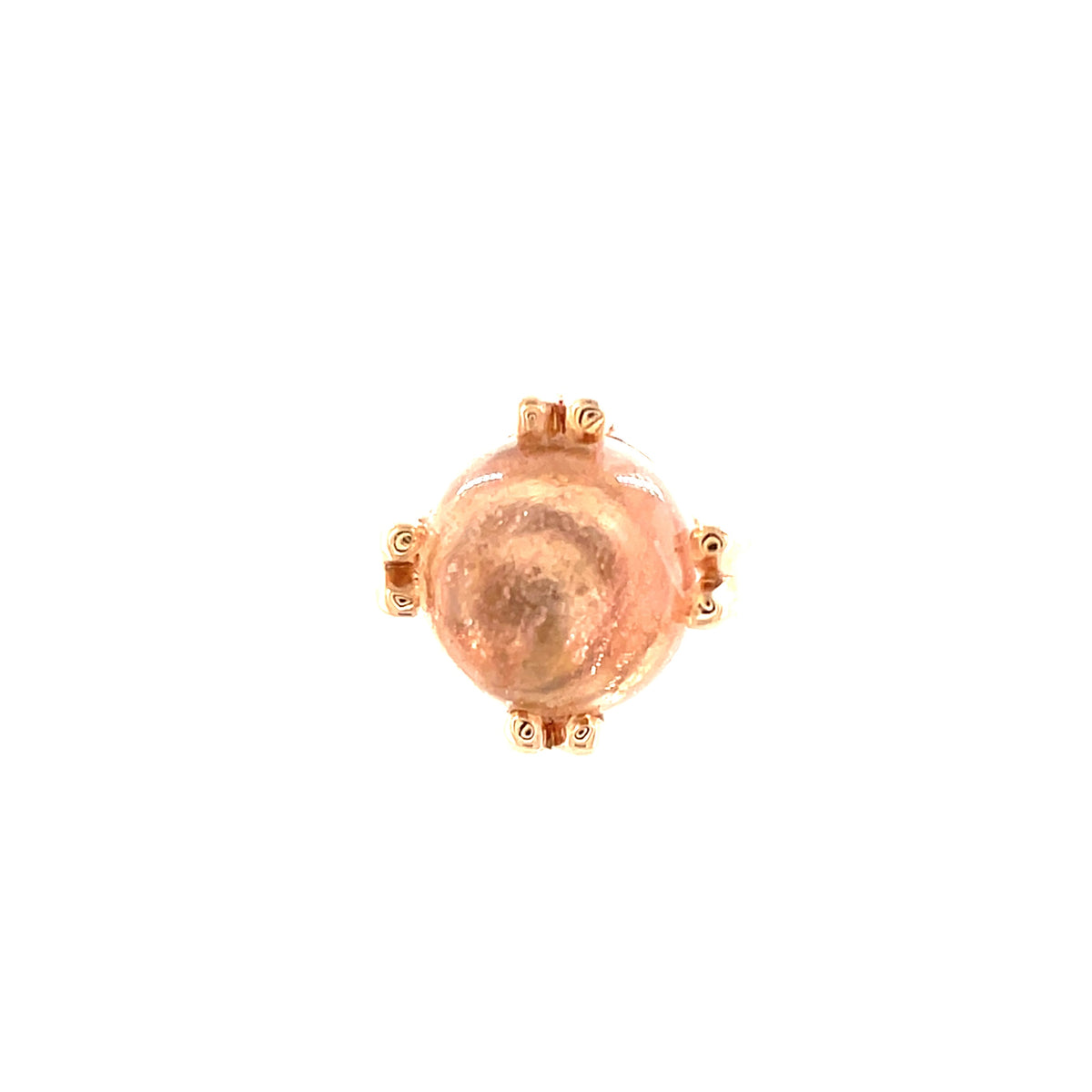BVLA 14ct Rose Gold Sunstone Cab Prong End