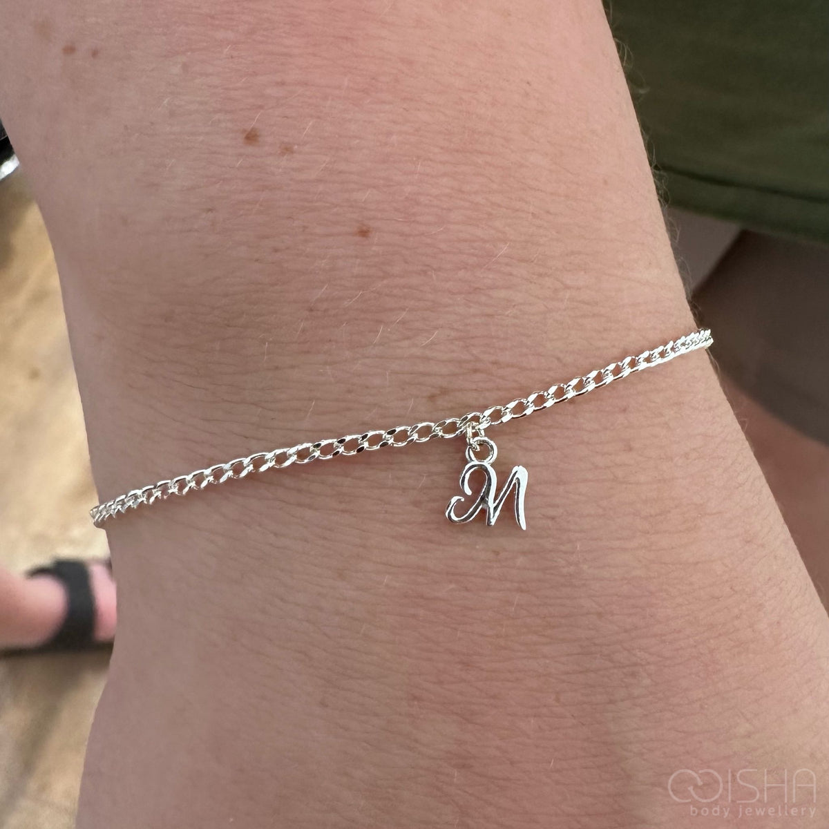 Perma Jewel Sterling Silver Script A-Z Initial Charm 5mm