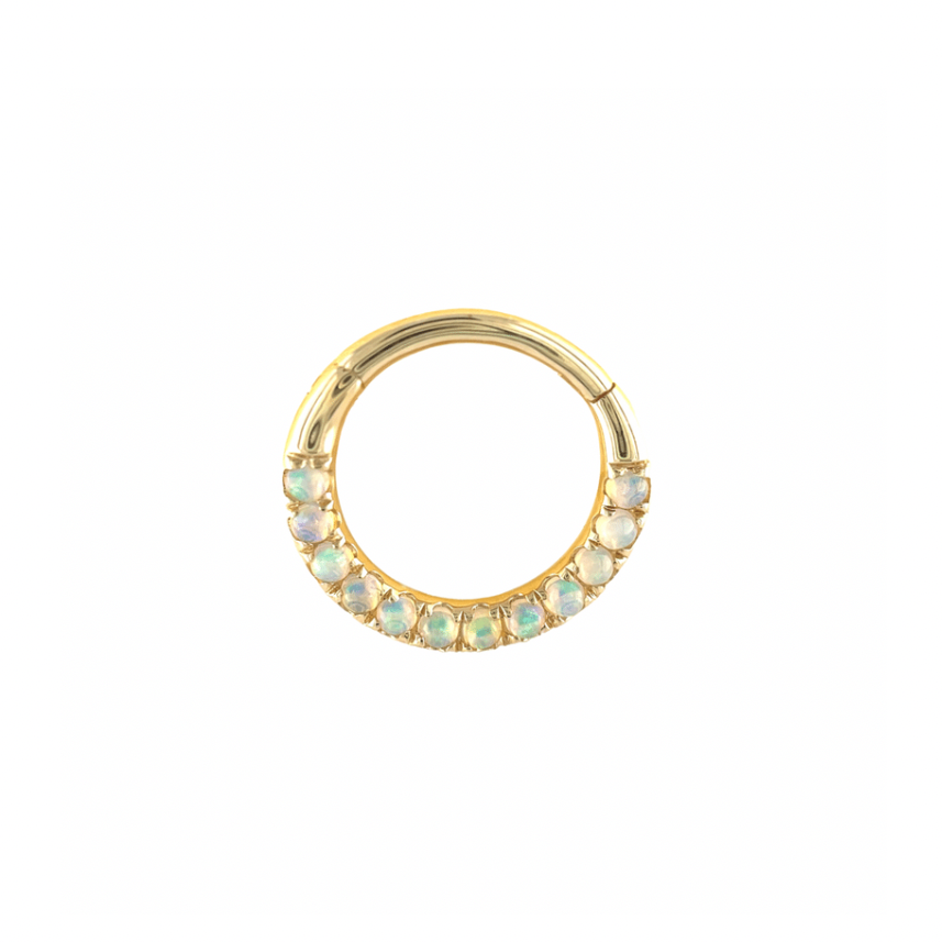 Modern Mood 14ct Gold Genuine Opal Cabochon Clicker