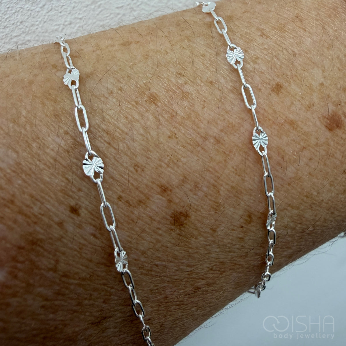 Sterling Silver Starburst Cable Chain