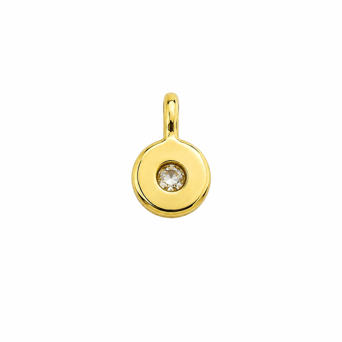 Perma Jewel 14ct Gold Diamond Bezel Charm