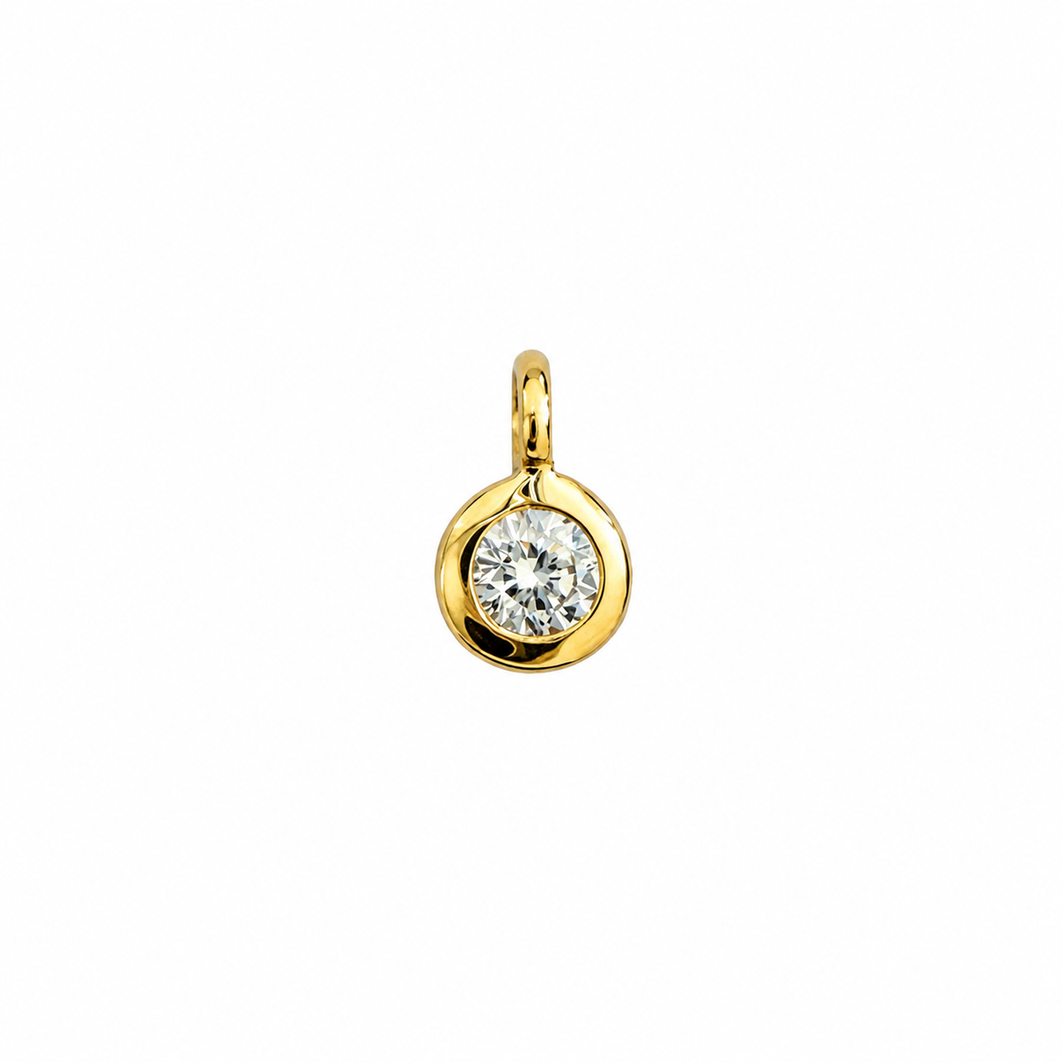 Perma Jewel 14ct Gold Diamond Bezel Charm