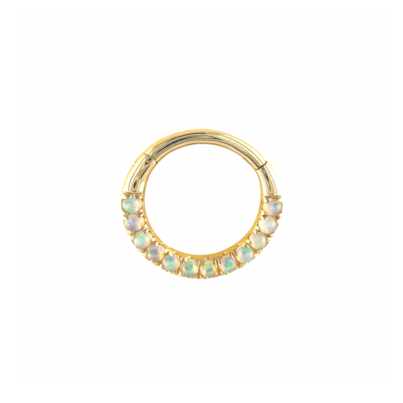 Modern Mood 14ct Gold Genuine Opal Cabochon Clicker