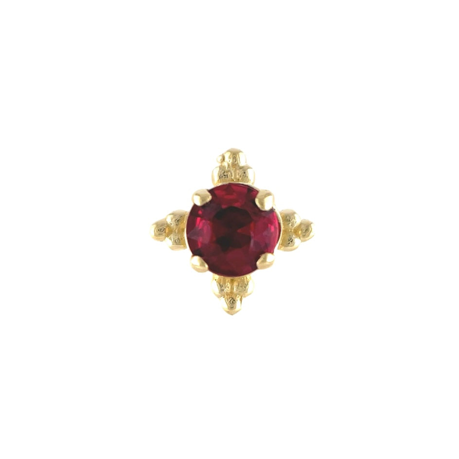 Anatometal 18ct Gold Ruby Zia End