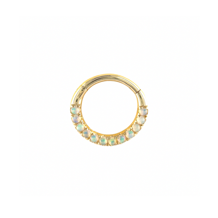 Modern Mood 14ct Gold Genuine Opal Cabochon Clicker