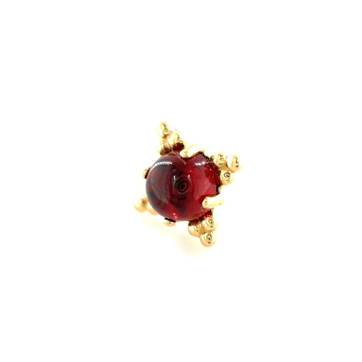 Anatometal 18ct Gold Garnet Zia End