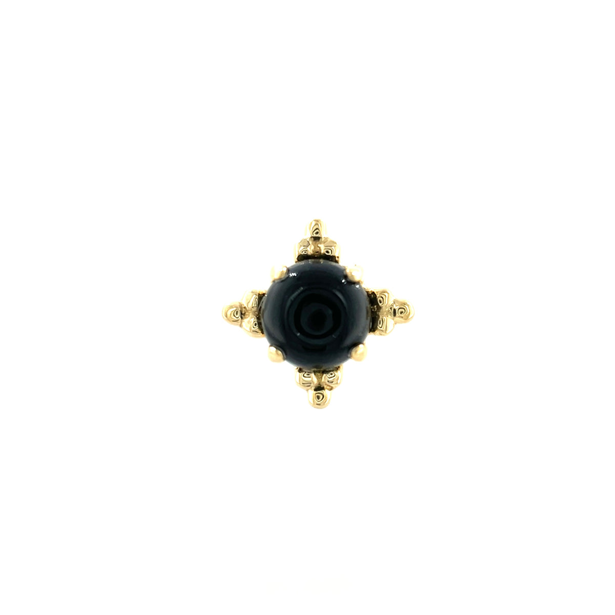 Anatometal 18ct Gold Black Onyx Zia End