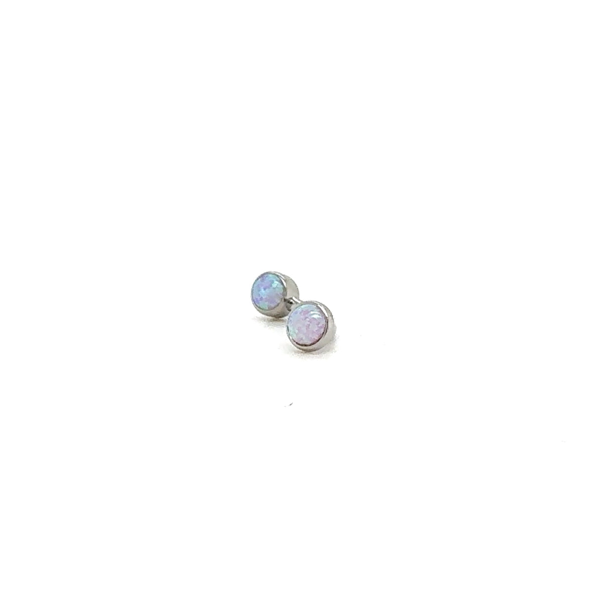 Industrial Strength Titanium Mini Bubble Gum Opal Gem Curved Barbell