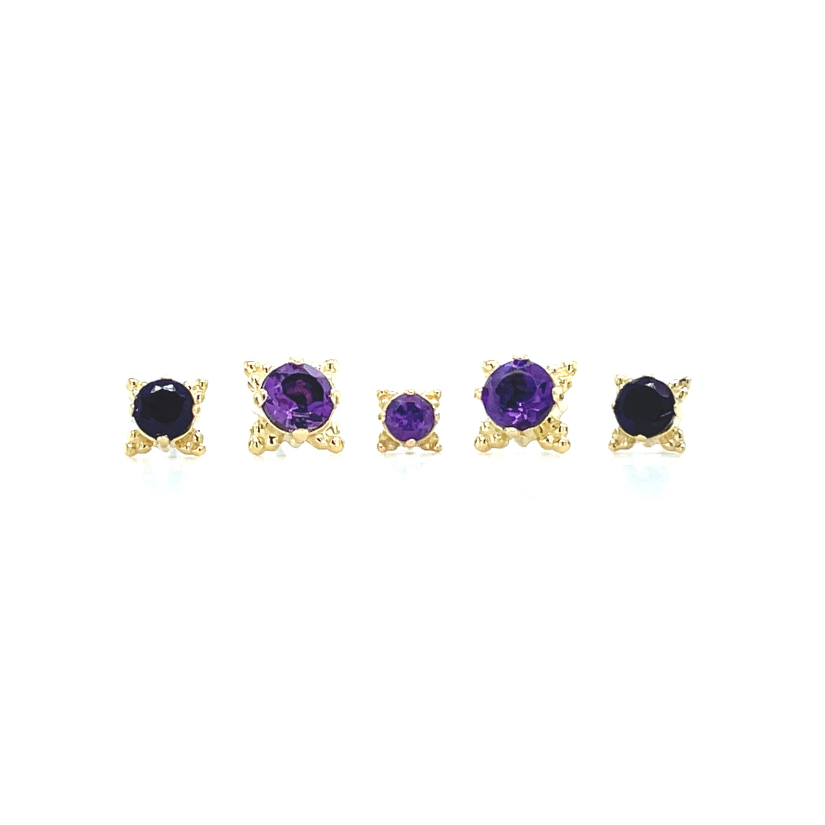 Anatometal 18ct Gold Amethyst Zia End