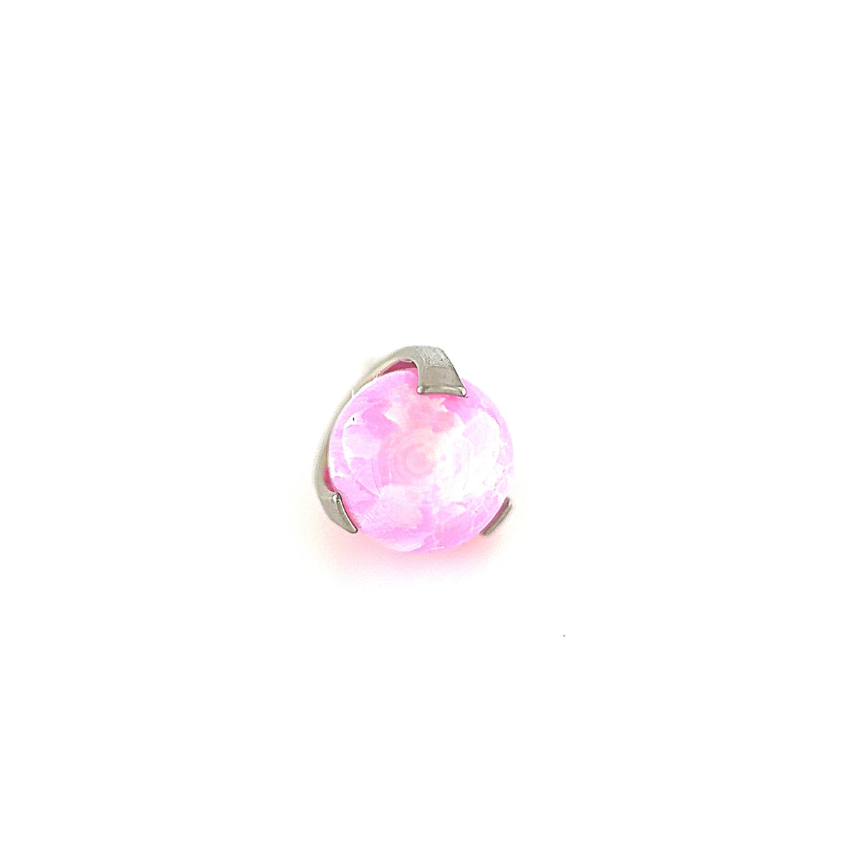 NeoMetal Titanium Prong Set Pink Opal Orb End