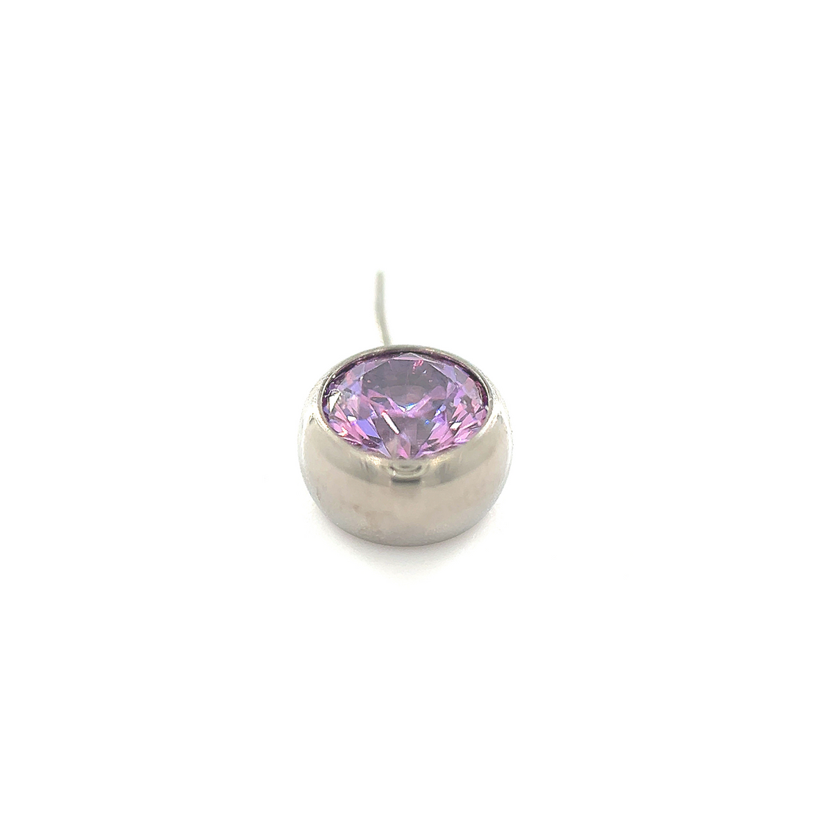 NeoMetal Side Set Fancy Purple CZ Gem Barbell