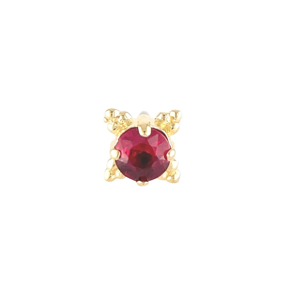 Anatometal 18ct Gold Ruby Zia End