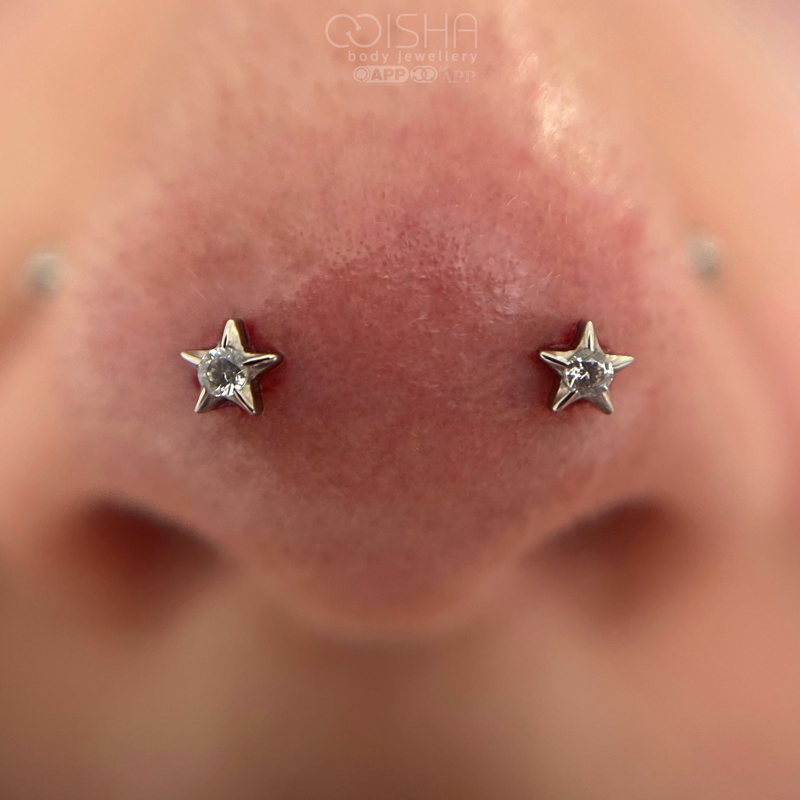 anatometal titanium star with swarovski insert threadless end at isha body jewellery 