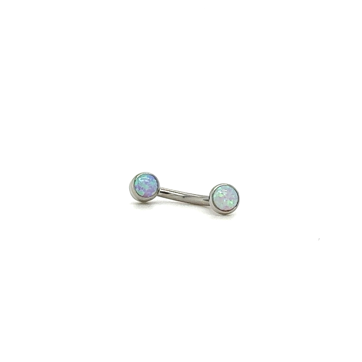 Industrial Strength Titanium Mini Bubble Gum Opal Gem Curved Barbell