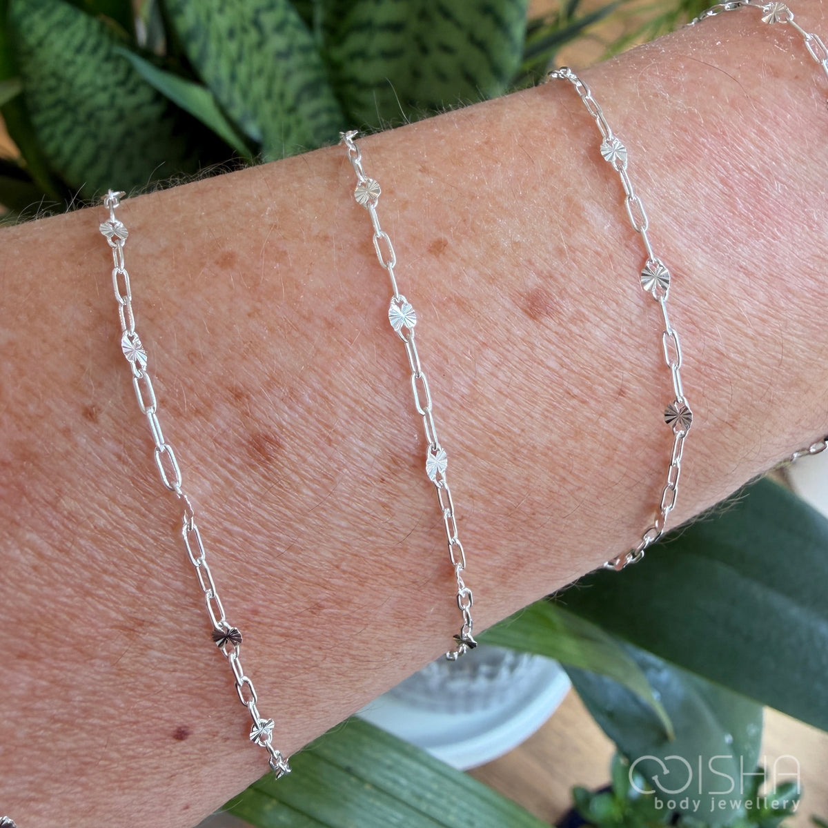 Sterling Silver Starburst Cable Chain
