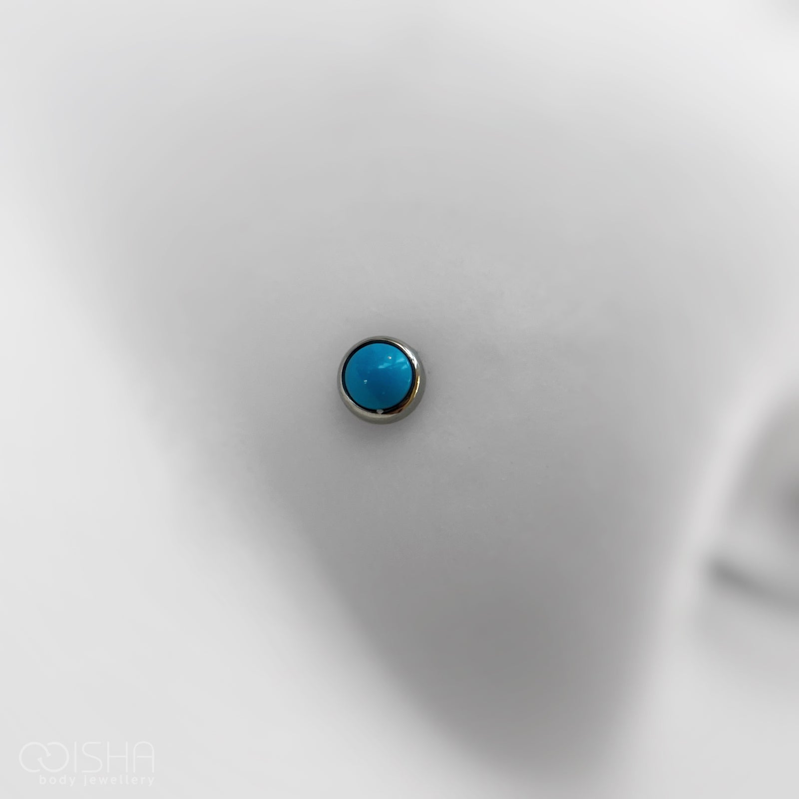 Titanium Flat Back Turquoise Cabochon End Attachment