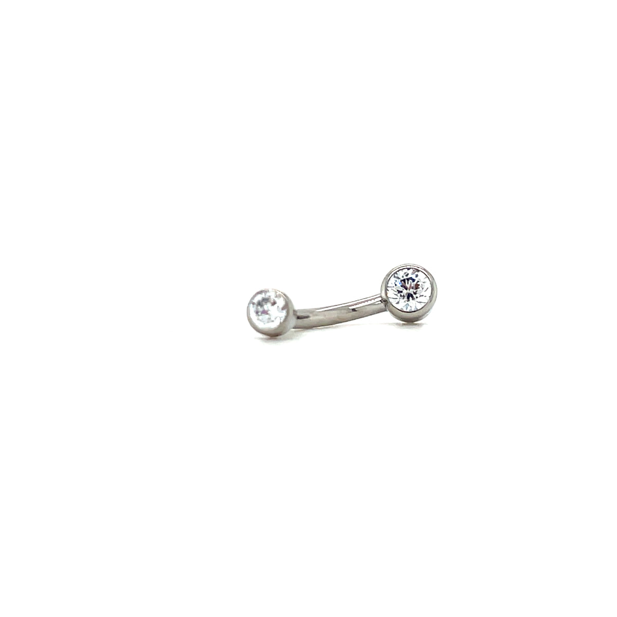 Industrial Strength Titanium White CZ Micro Curved Barbell