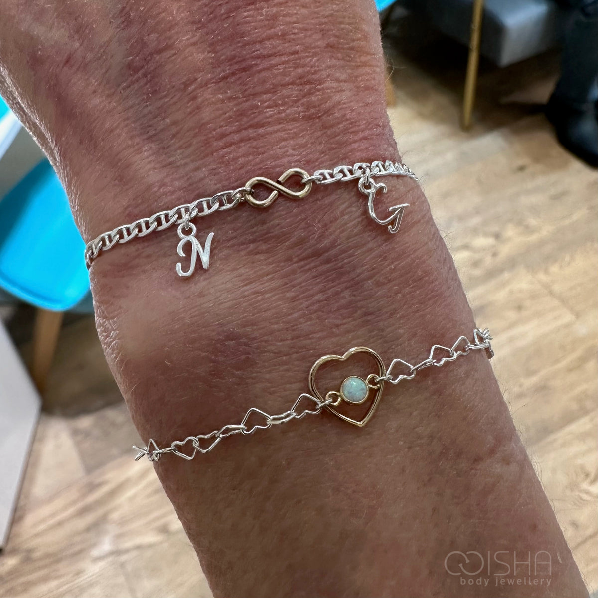 Perma Jewel Sterling Silver Script A-Z Initial Charm 5mm