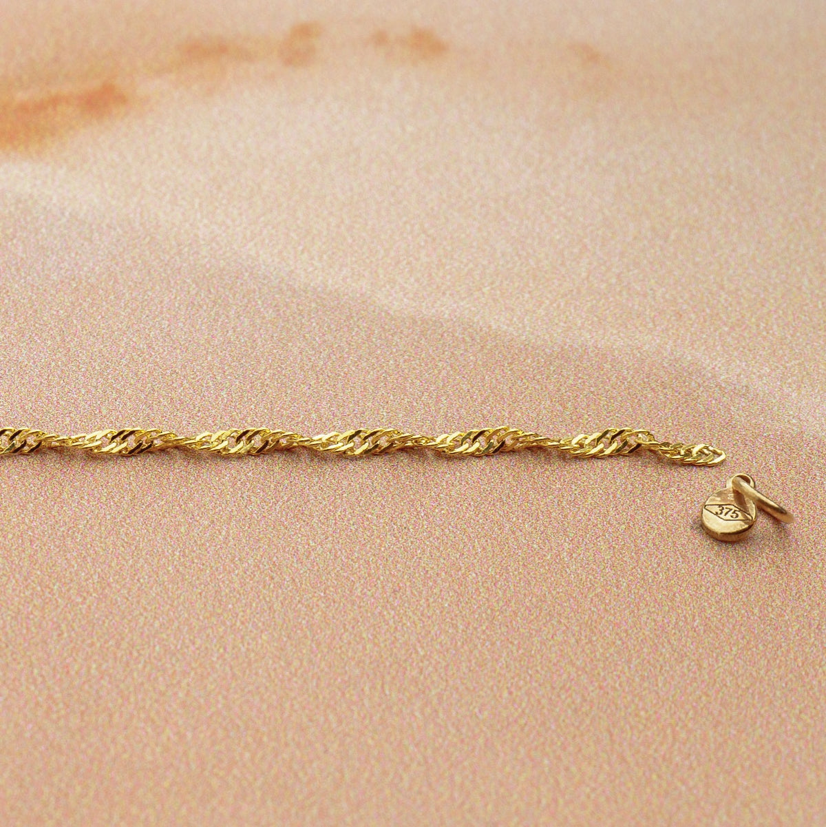 Perma Jewel 9ct Yellow Gold 1.5mm Twist Curb Chain