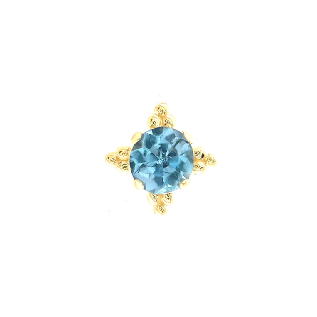 Anatometal 18ct Gold Aquamarine Zia End