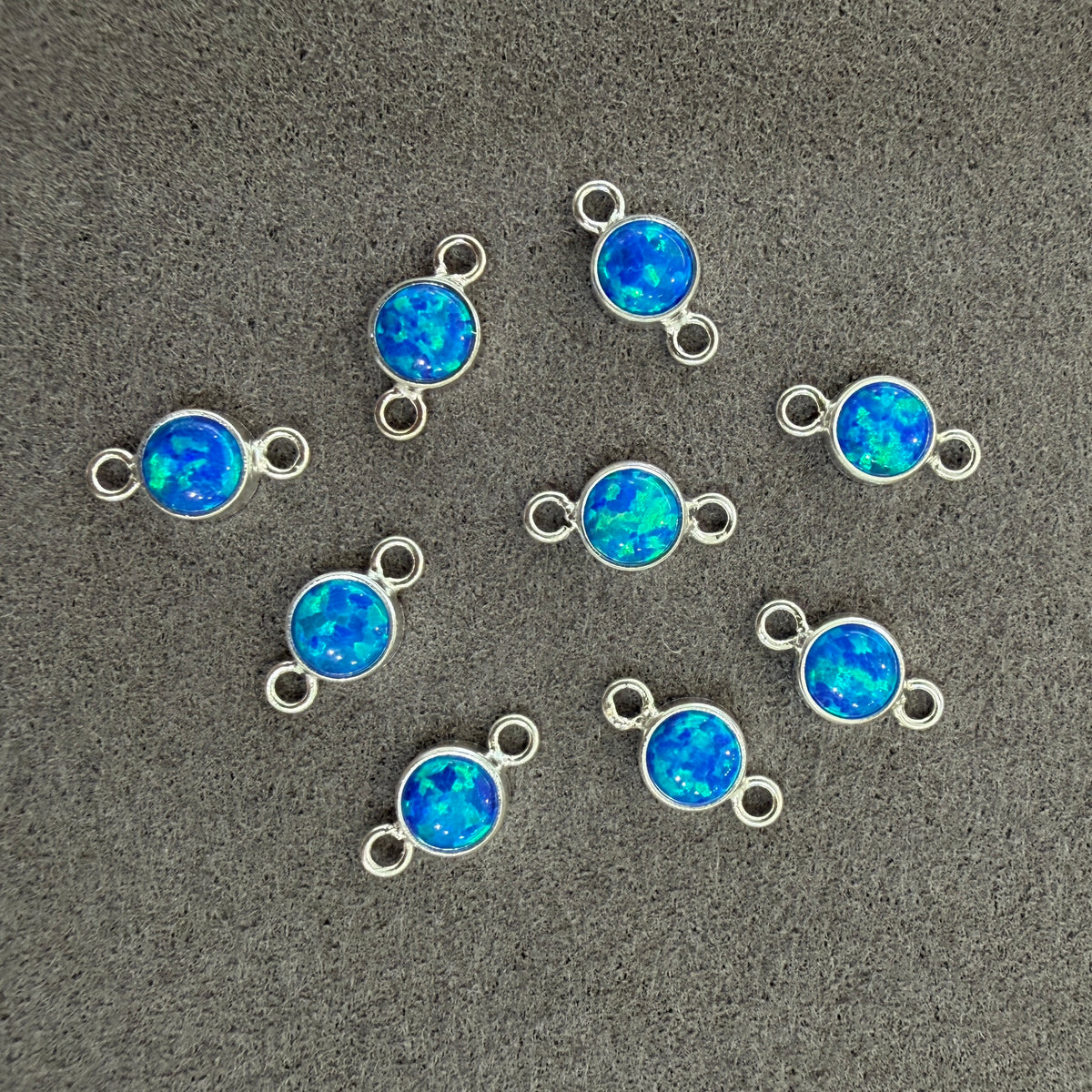 Sterling Silver Opal Connector 4mm