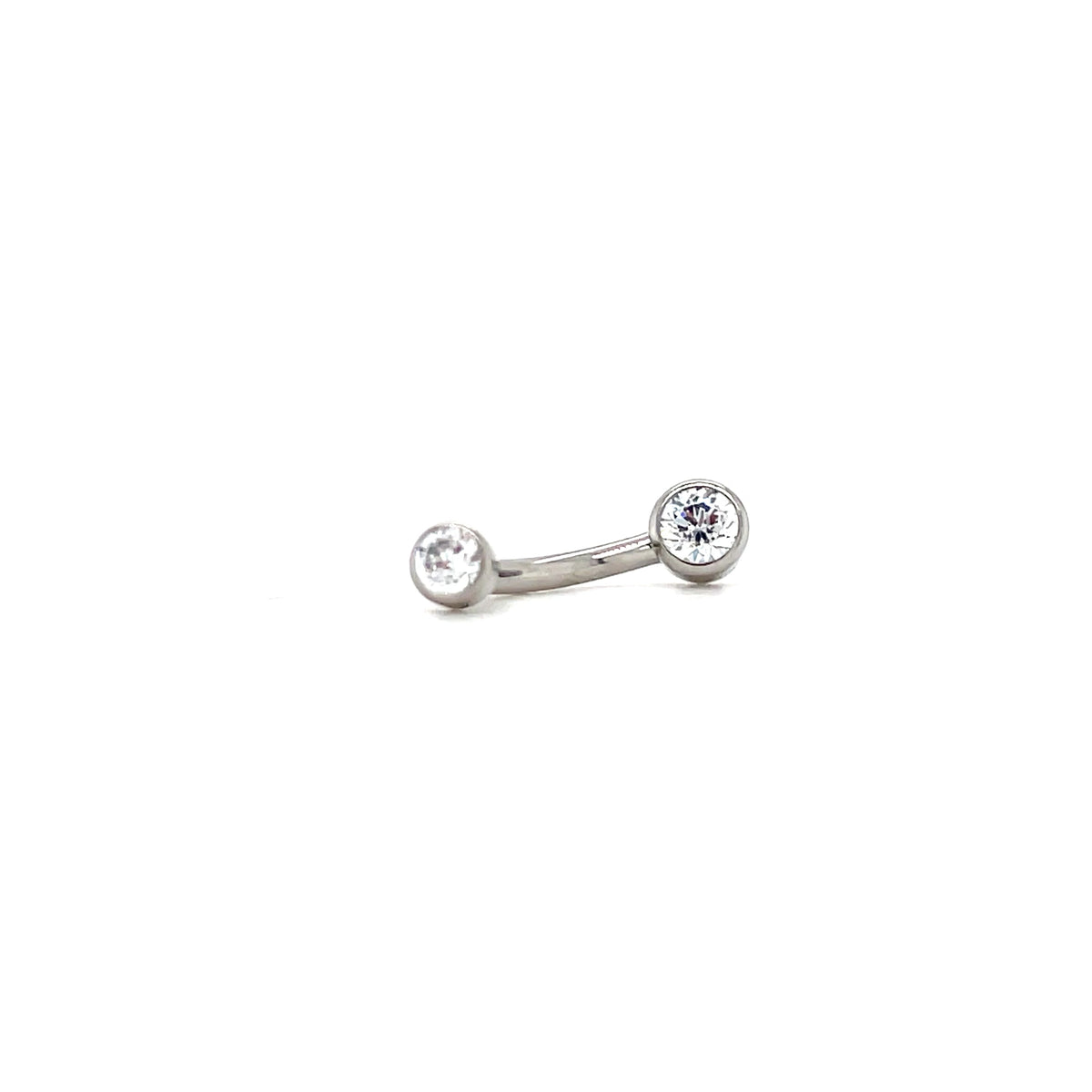 Industrial Strength Titanium White CZ Micro Curved Barbell