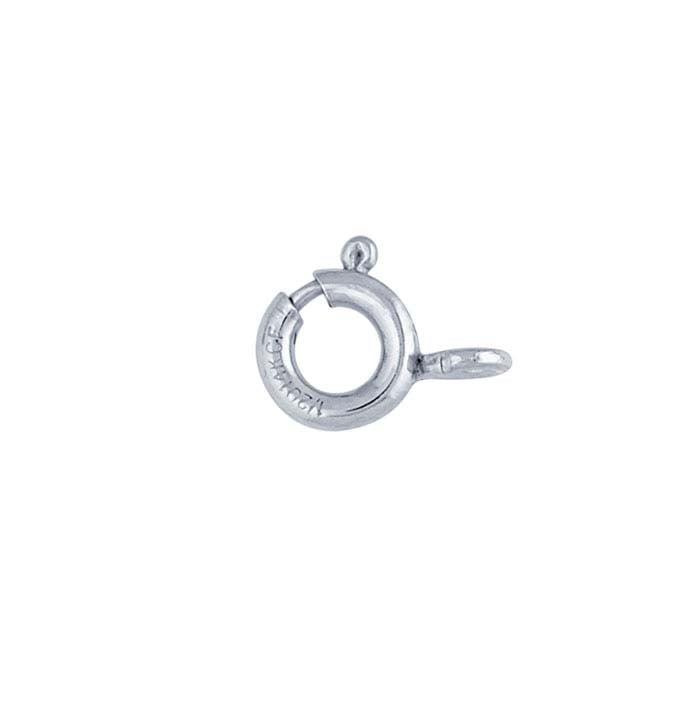 9ct White Gold Spring Ring Clasp 4mm.