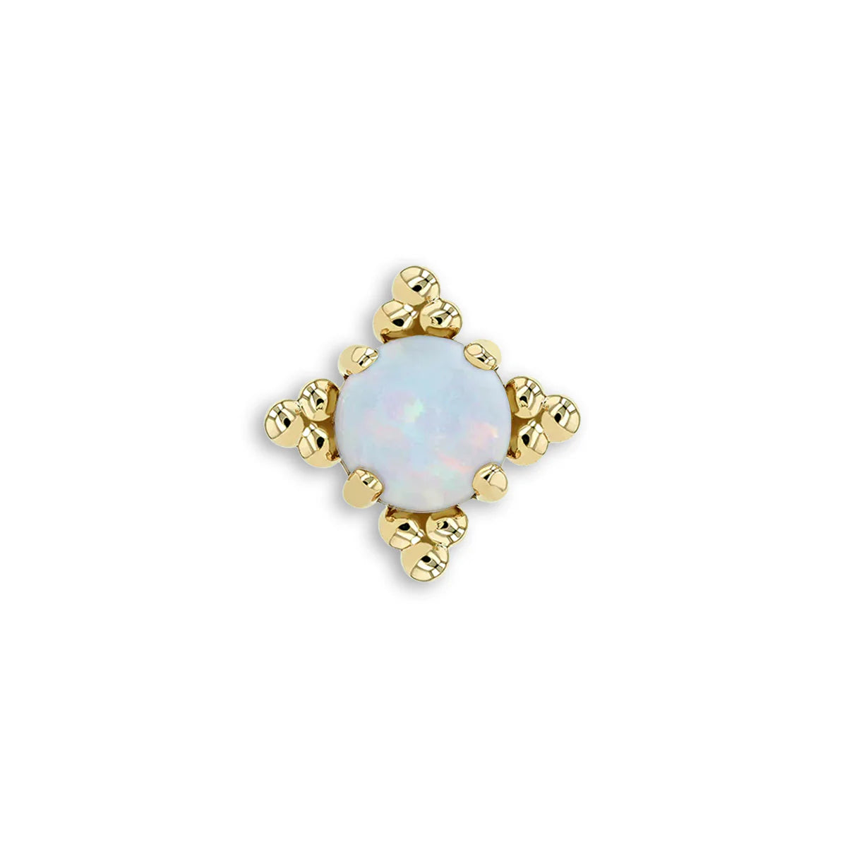 Anatometal 18ct Gold White Opal Zia End