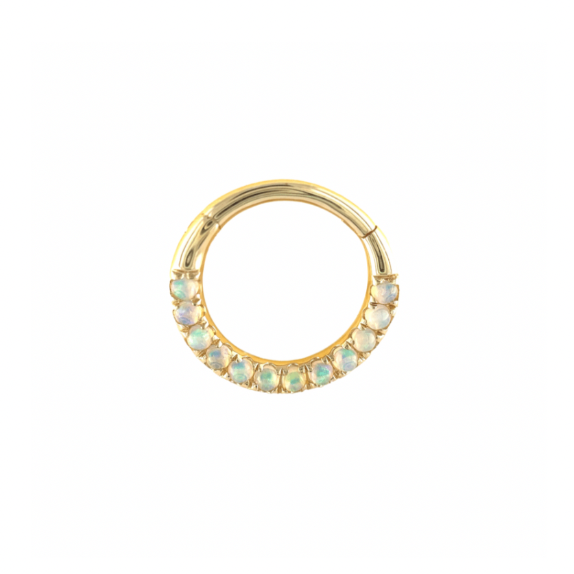 Modern Mood 14ct Gold Genuine Opal Cabochon Clicker