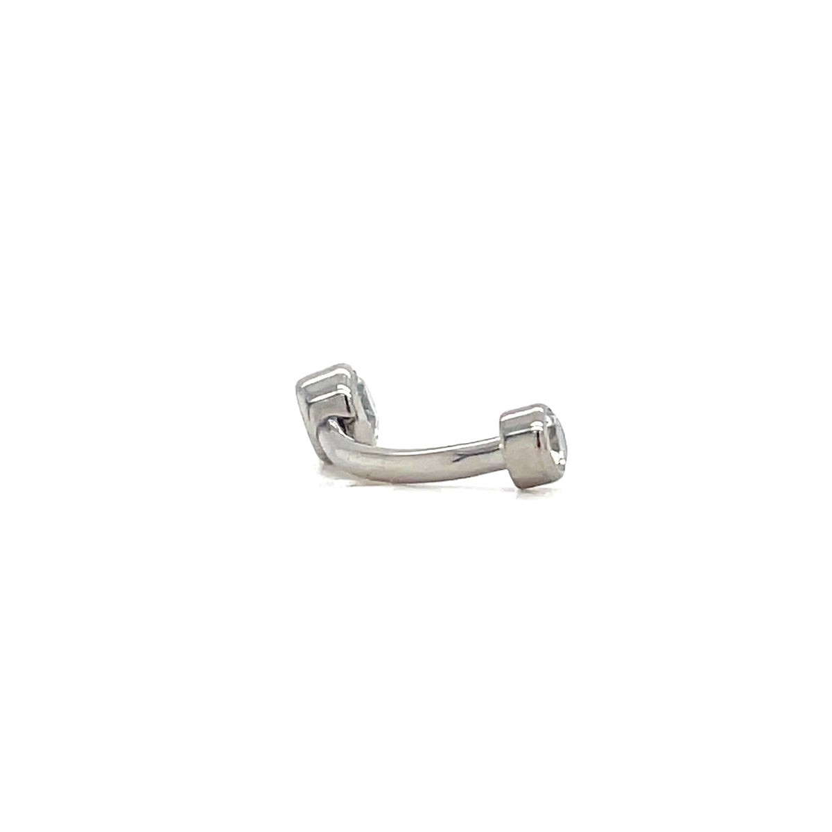 Industrial Strength Titanium White CZ Micro Curved Barbell