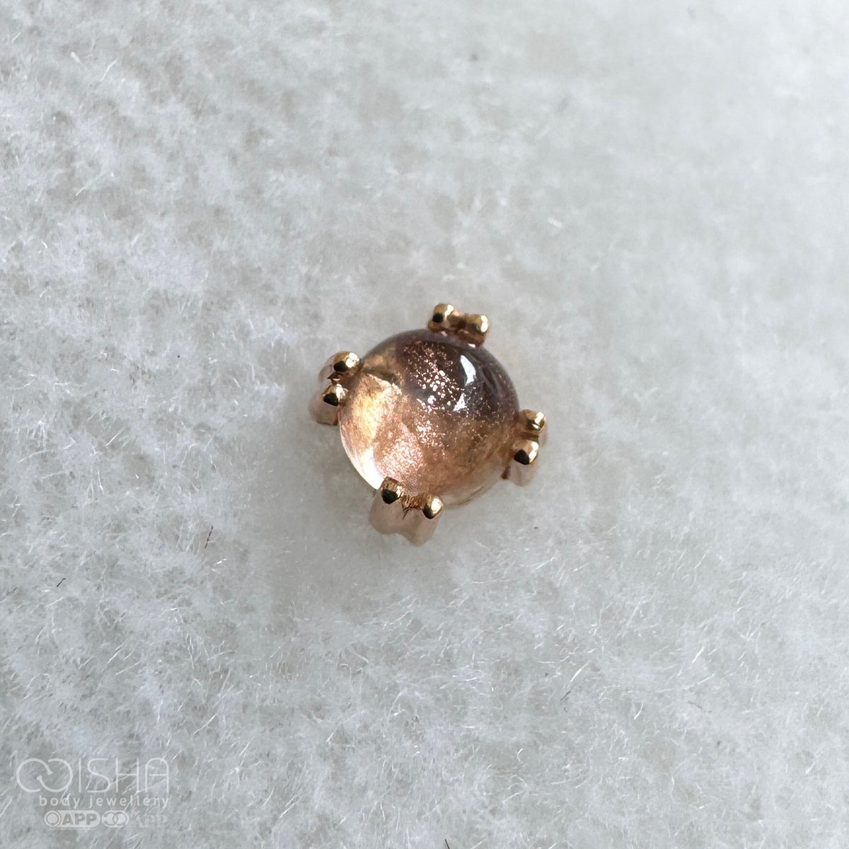BVLA 14ct Rose Gold Sunstone Cab Prong End