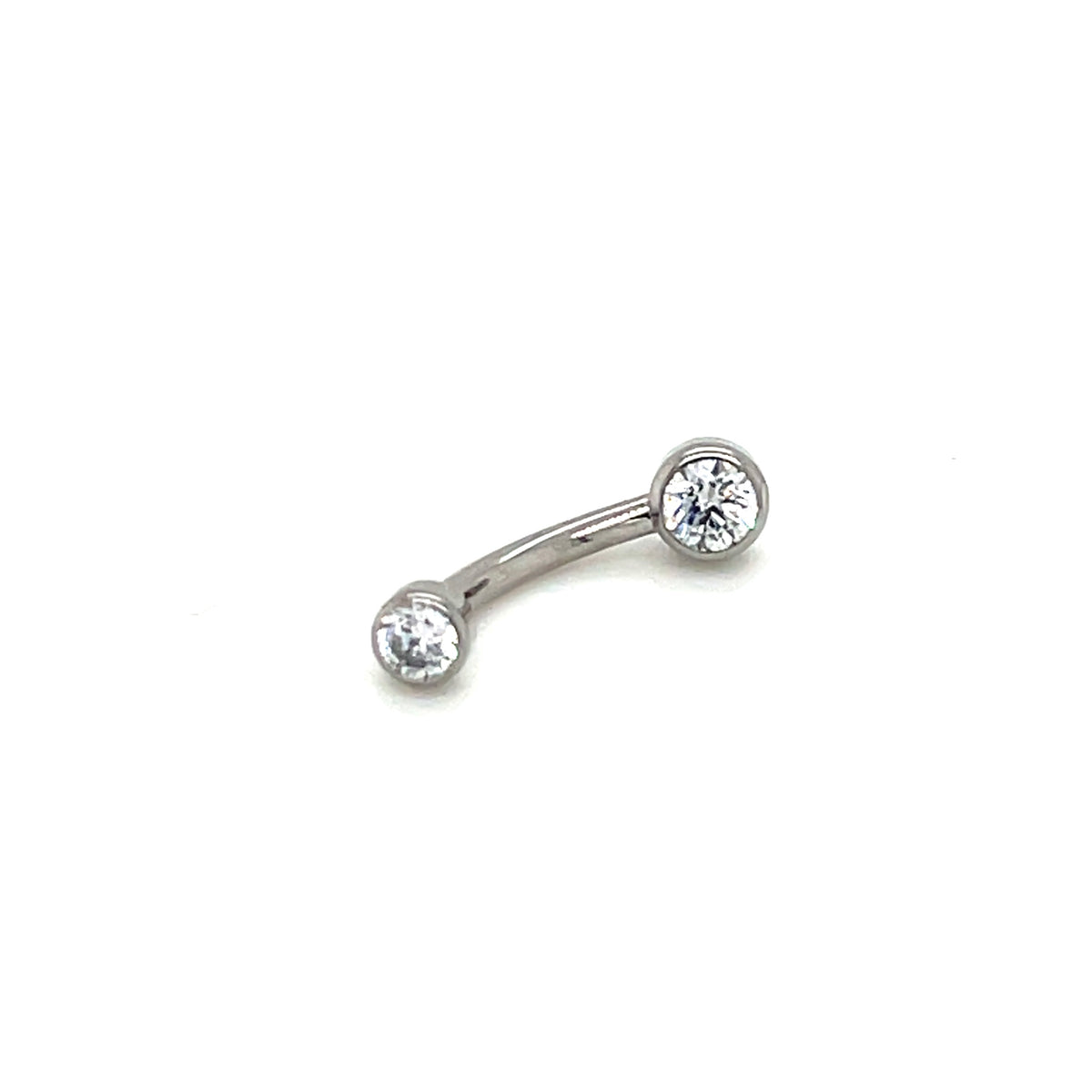 Industrial Strength Titanium White CZ Micro Curved Barbell