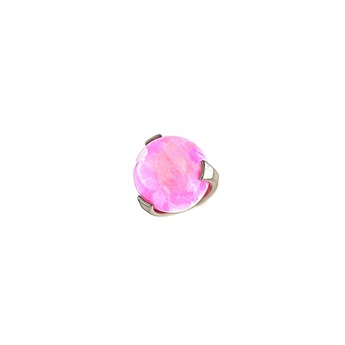 NeoMetal Titanium Prong Set Pink Opal Orb Threadless
