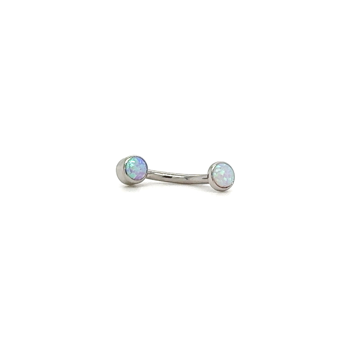 Industrial Strength Titanium Mini Bubble Gum Opal Gem Curved Barbell