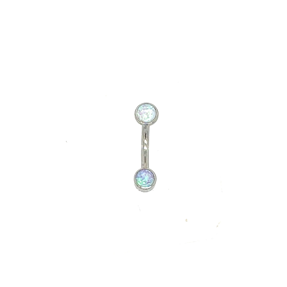 Industrial Strength Titanium Mini Bubble Gum Opal Gem Curved Barbell