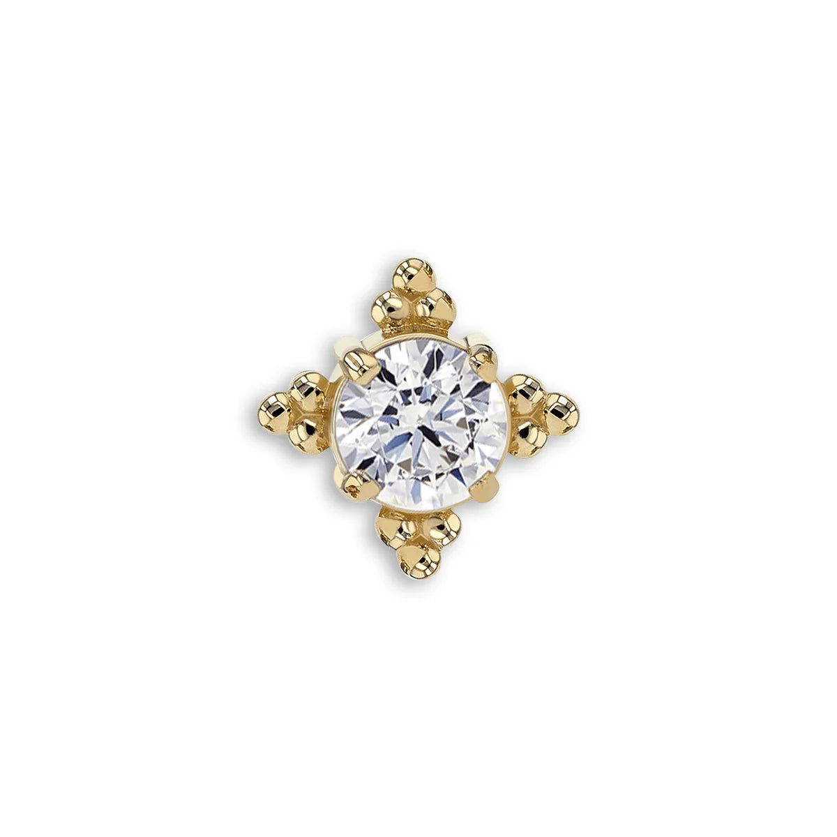 Anatometal 18ct Gold CZ Zia End THREADLESS