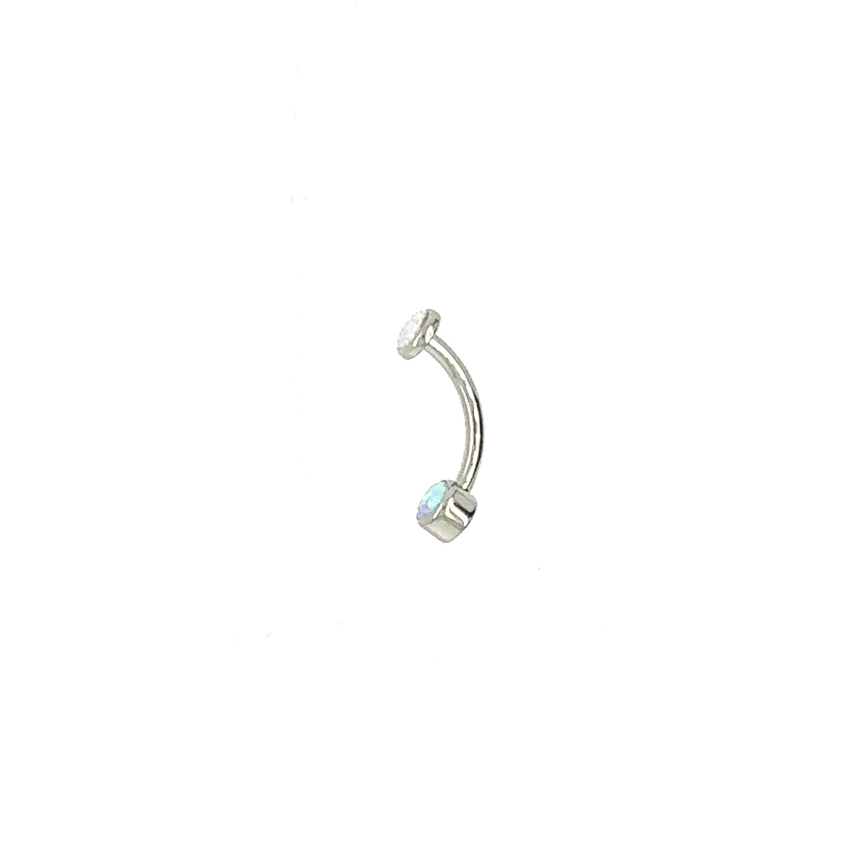 Industrial Strength Titanium Mini Bubble Gum Opal Gem Curved Barbell