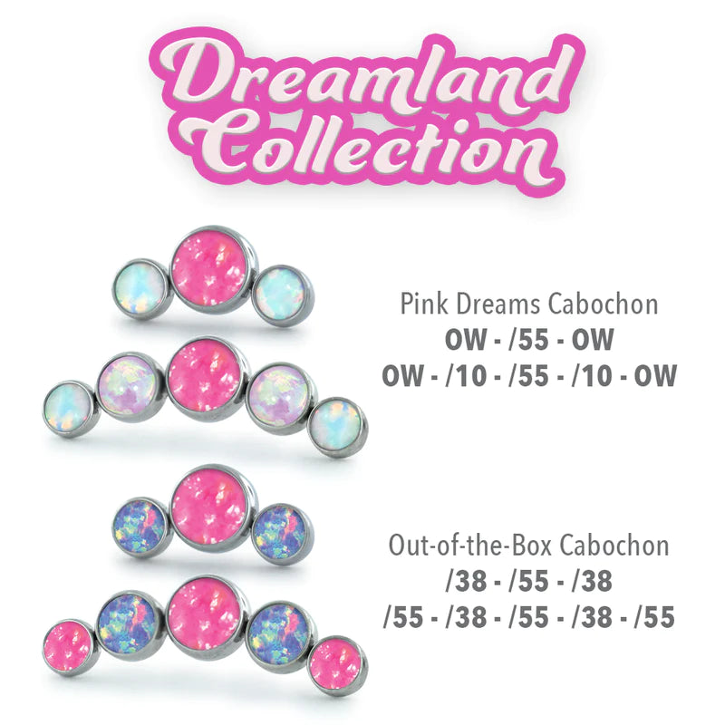 NeoMetal Out-of-the-Box 5-Piece Opal Curved Cluster End THREADLESS