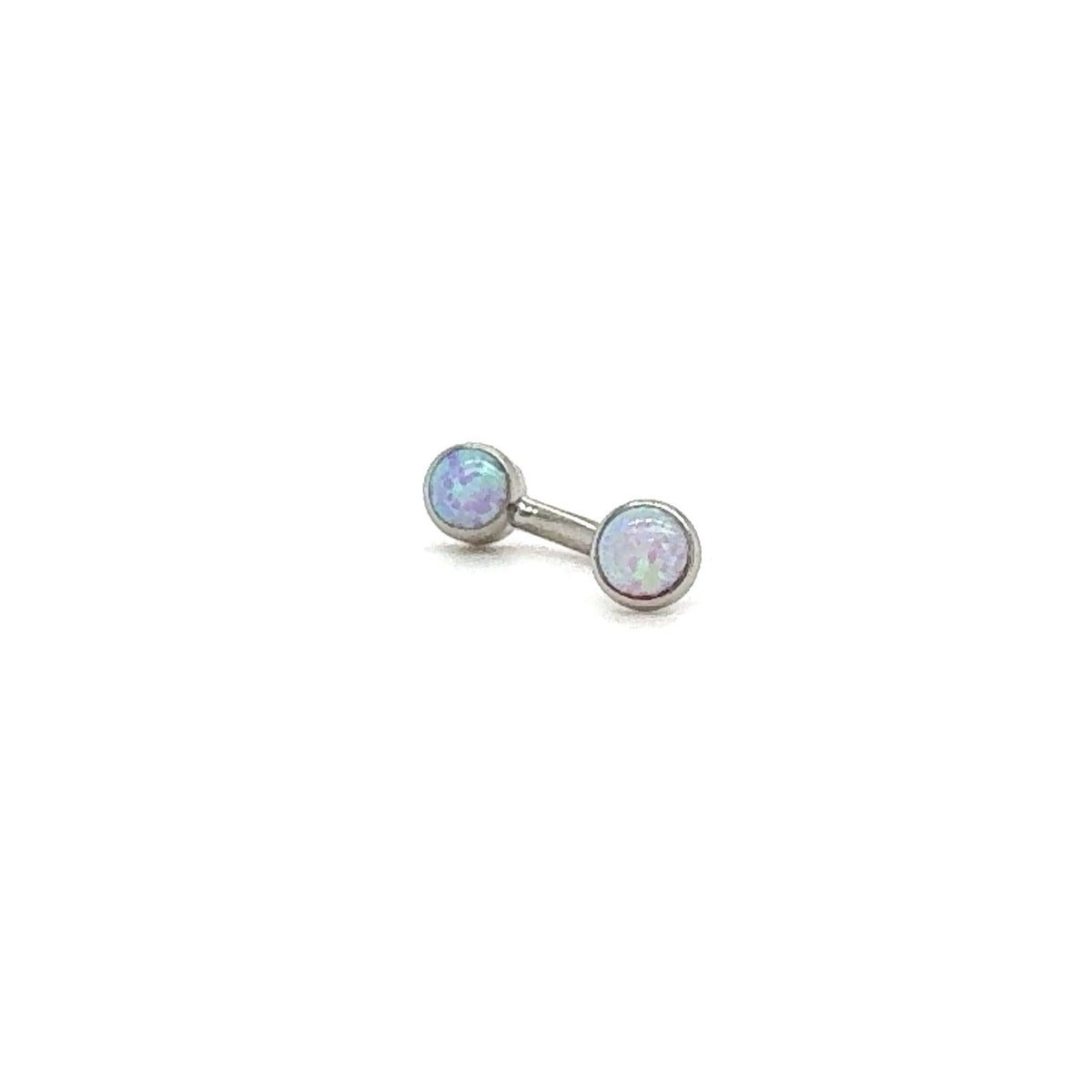 Industrial Strength Titanium Mini Bubble Gum Opal Gem Curved Barbell