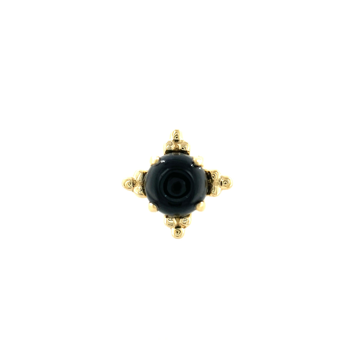 Anatometal 18ct Gold Black Onyx Zia End