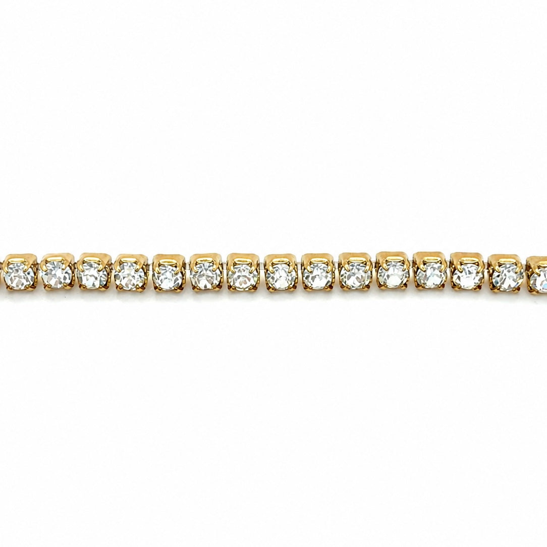 Gold PVD Stainless Steel CZ Tennis Chain