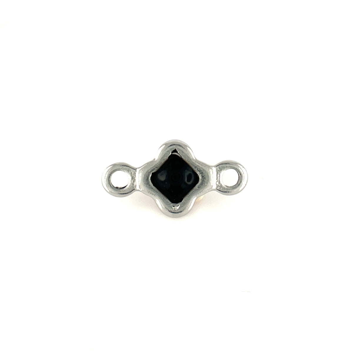 Stainless Steel Black Enamel Clover Connector