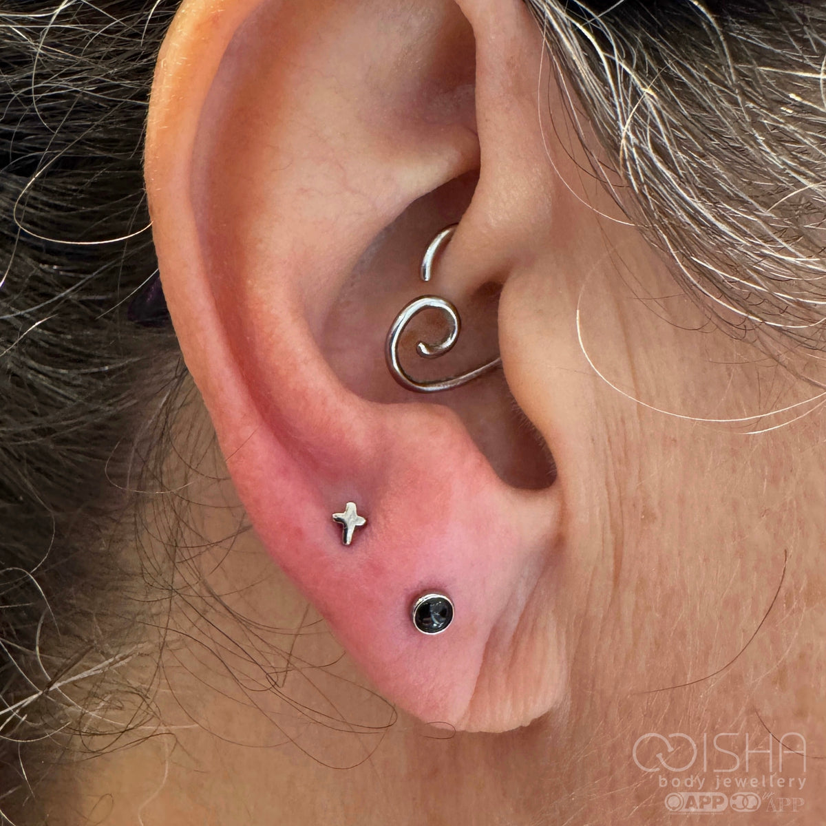 Junipurr Titanium Threadless Crucifix