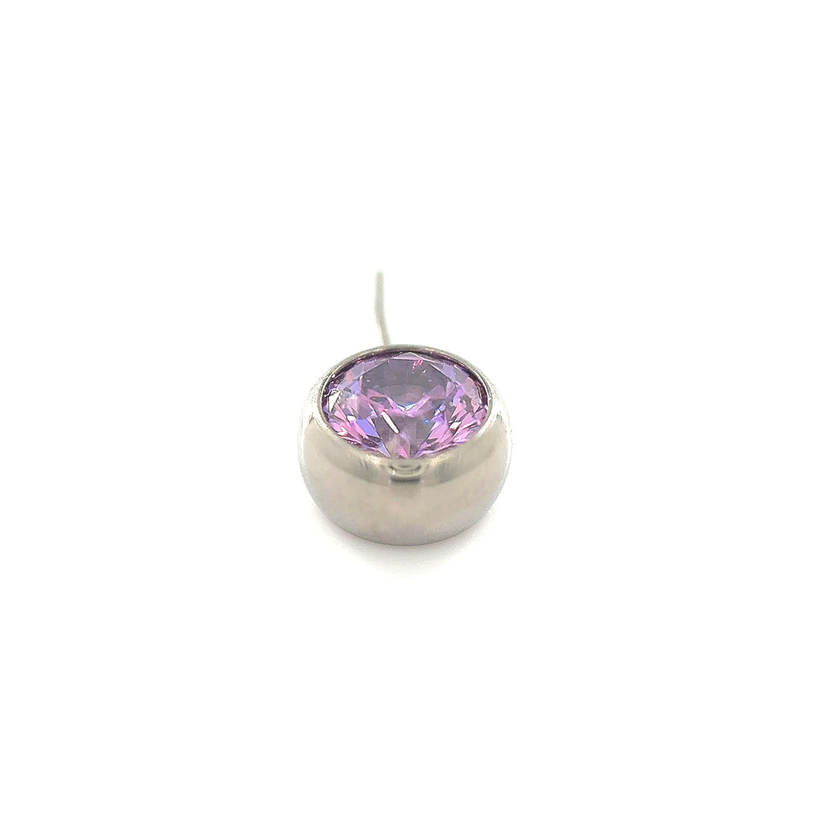 NeoMetal Side Set Fancy Purple CZ Gem End