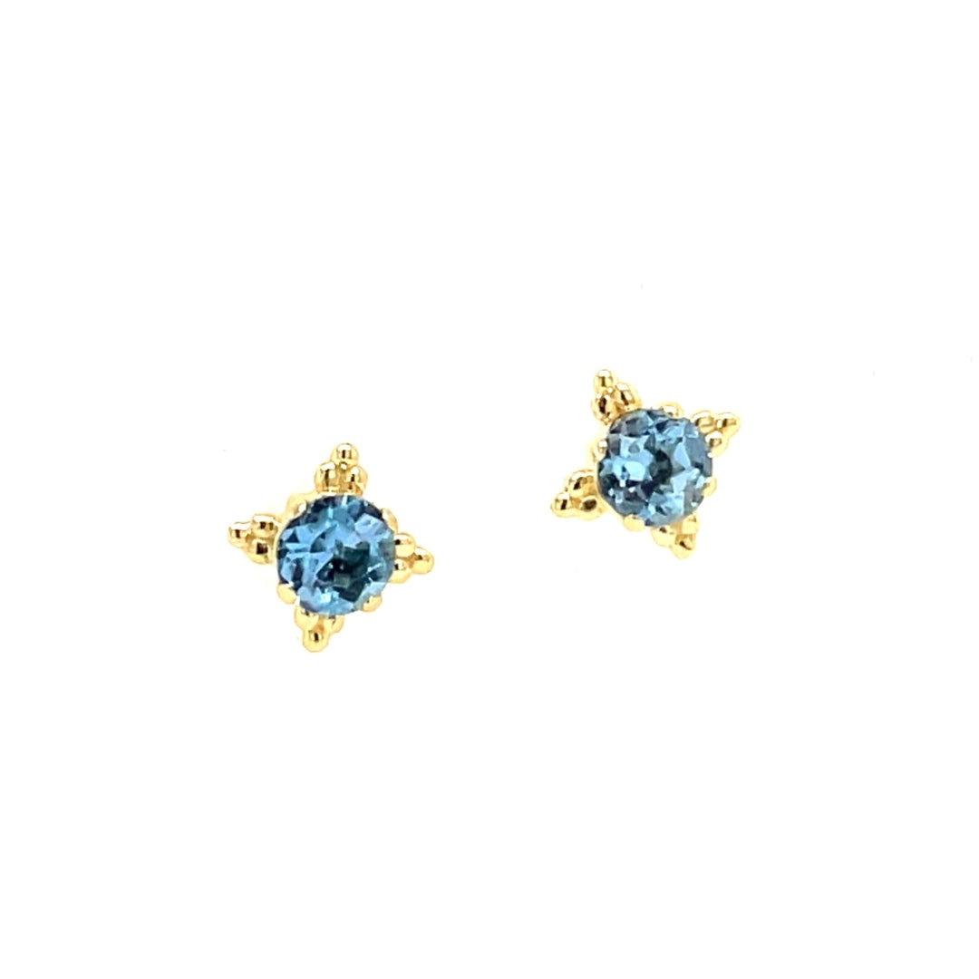 Anatometal 18ct Gold Aquamarine Zia End