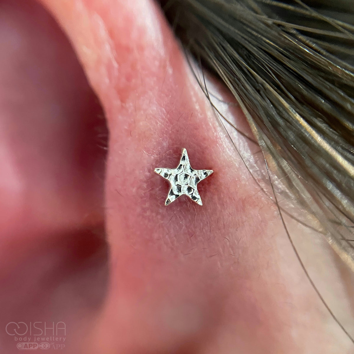 Junipurr 14ct Gold Hammered Star End